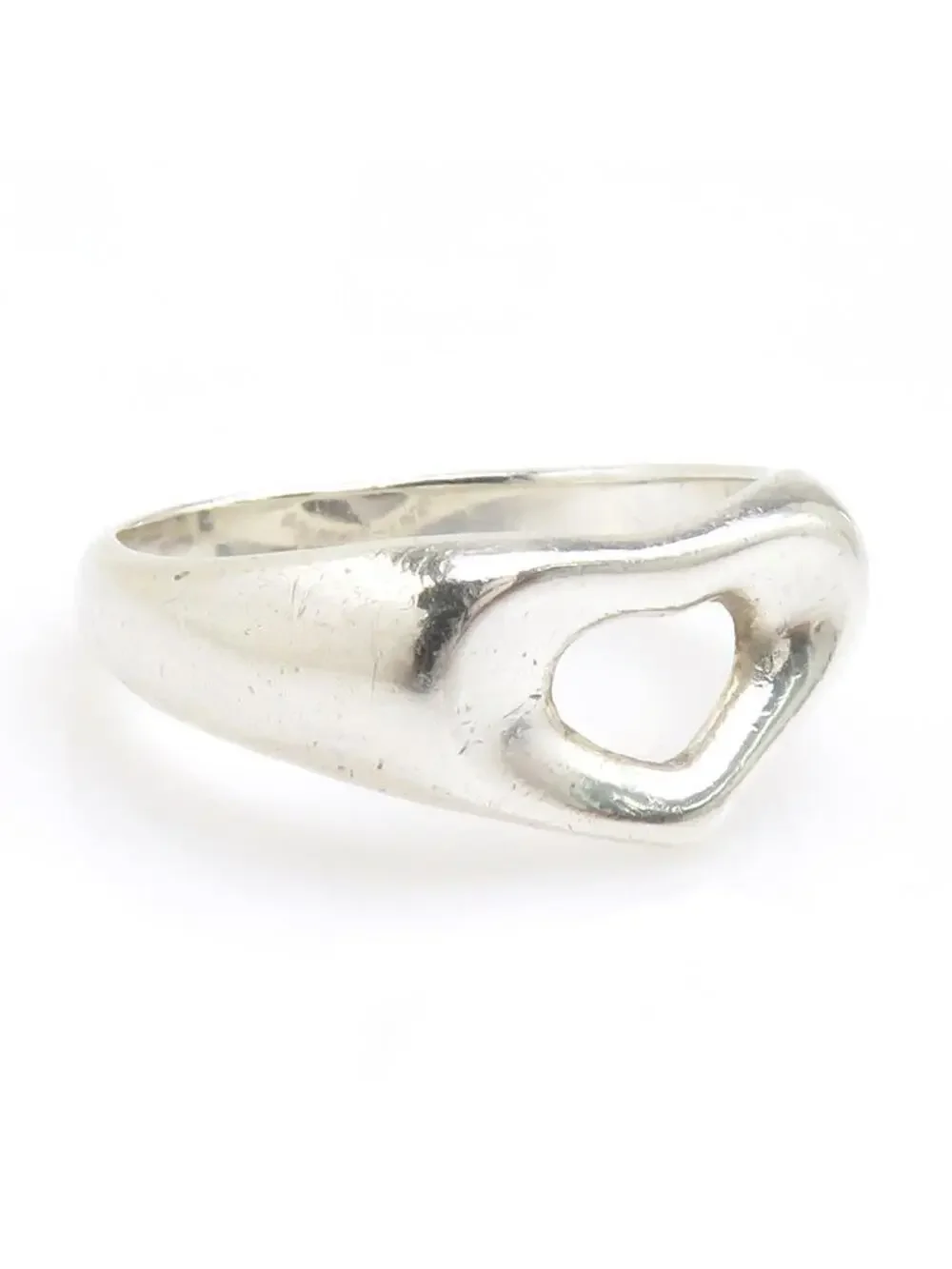 Auth Tiffany&Co. Open Heart Ring Silver #293895T98B